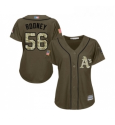 Womens Oakland Athletics 56 Fernando Rodney Authentic Green Salute to Service Baseball Jersey Womens Oakland Athletics 56 Fernando Rodney Authentic Green Salute to Service Baseball Jersey