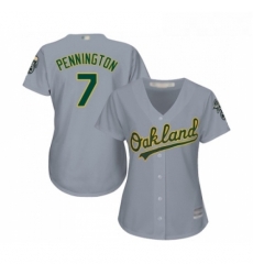 Womens Oakland Athletics 7 Cliff Pennington Replica Grey Road Cool Base Baseball Jersey Womens Oakland Athletics 7 Cliff Pennington Replica Grey Road Cool Base Baseball Jersey