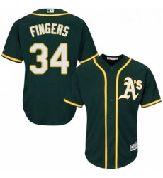 Youth Majestic Oakland Athletics 34 Rollie Fingers Authentic Green Alternate 1 Cool Base MLB Jersey Youth Majestic Oakland Athletics 34 Rollie Fingers Authentic Green Alternate 1 Cool Base MLB Jersey