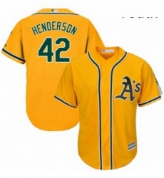 Youth Majestic Oakland Athletics 42 Dave Henderson Replica Gold Alternate 2 Cool Base MLB Jersey Youth Majestic Oakland Athletics 42 Dave Henderson Replica Gold Alternate 2 Cool Base MLB Jersey