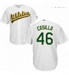 Youth Majestic Oakland Athletics 46 Santiago Casilla Replica White Home Cool Base MLB Jersey Youth Majestic Oakland Athletics 46 Santiago Casilla Replica White Home Cool Base MLB Jersey