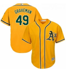 Youth Majestic Oakland Athletics 49 Kendall Graveman Replica Gold Alternate 2 Cool Base MLB Jersey Youth Majestic Oakland Athletics 49 Kendall Graveman Replica Gold Alternate 2 Cool Base MLB Jersey