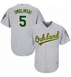 Youth Majestic Oakland Athletics 5 Jake Smolinski Authentic Grey Road Cool Base MLB Jersey Youth Majestic Oakland Athletics 5 Jake Smolinski Authentic Grey Road Cool Base MLB Jersey