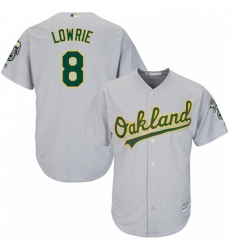 Youth Majestic Oakland Athletics 8 Jed Lowrie Replica Grey Road Cool Base MLB Jersey Youth Majestic Oakland Athletics 8 Jed Lowrie Replica Grey Road Cool Base MLB Jersey