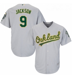 Youth Majestic Oakland Athletics 9 Reggie Jackson Replica Grey Road Cool Base MLB Jersey Youth Majestic Oakland Athletics 9 Reggie Jackson Replica Grey Road Cool Base MLB Jersey