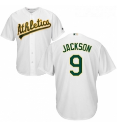 Youth Majestic Oakland Athletics 9 Reggie Jackson Replica White Home Cool Base MLB Jersey Youth Majestic Oakland Athletics 9 Reggie Jackson Replica White Home Cool Base MLB Jersey
