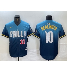 Men Philadelphia Phillies 10 J T Realmuto Blue 2024 City Connect Limited Stitched Jersey 2 Men Philadelphia Phillies 10 J T Realmuto Blue 2024 City Connect Limited Stitched Jersey 2