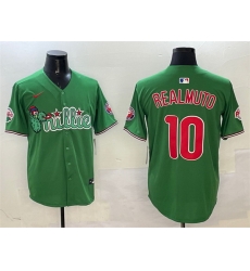 Men Philadelphia Phillies 10 J T  Realmuto Green Phanatic Limited Stitched Jersey