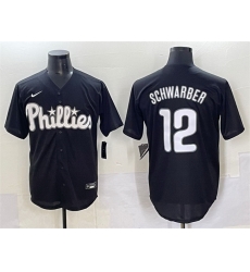 Men Philadelphia Phillies 12 Kyle Schwarber Black Lights Out Limited Stitched Baseball Jersey Men Philadelphia Phillies 12 Kyle Schwarber Black Lights Out Limited Stitched Baseball Jersey
