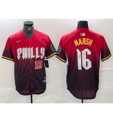 Men Philadelphia Phillies 16 Brandon Marsh Red 2024 City Connect Limited Stitched Jersey 2 Men Philadelphia Phillies 16 Brandon Marsh Red 2024 City Connect Limited Stitched Jersey 2
