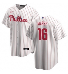 Men Philadelphia Phillies 16 Brandon Marsh White Cool Base Stitched Baseball Jersey 754 Men Philadelphia Phillies 16 Brandon Marsh White Cool Base Stitched Baseball Jersey 754