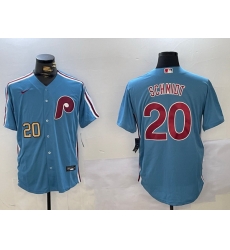 Men Philadelphia Phillies 20 Mike Schmidt Blue Cool Base Stitched Jersey 1 Men Philadelphia Phillies 20 Mike Schmidt Blue Cool Base Stitched Jersey 1