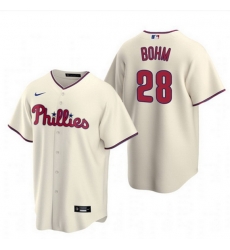 Men Philadelphia Phillies 28 Alec Bohm Cream Alternate Jersey Men Philadelphia Phillies 28 Alec Bohm Cream Alternate Jersey