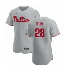 Men Philadelphia Phillies 28 Alec Bohm Men Nike Gray Road 2020 Authentic Player MLB Jersey Men Philadelphia Phillies 28 Alec Bohm Men Nike Gray Road 2020 Authentic Player MLB Jersey