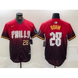 Men Philadelphia Phillies 28 Alec Bohm Red 2024 City Connect Limited Stitched Jersey 2