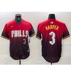 Men Philadelphia Phillies 3 Bryce Harper Red 2024 City Connect Limited Stitched Jersey 2 Men Philadelphia Phillies 3 Bryce Harper Red 2024 City Connect Limited Stitched Jersey 2