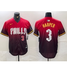 Men Philadelphia Phillies 3 Bryce Harper Red 2024 City Connect Limited Stitched Jersey 3 Men Philadelphia Phillies 3 Bryce Harper Red 2024 City Connect Limited Stitched Jersey 3
