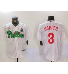 Men Philadelphia Phillies 3 Bryce Harper White Green Cool Base Stitched Jersey 3 Men Philadelphia Phillies 3 Bryce Harper White Green Cool Base Stitched Jersey 3