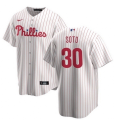 Men Philadelphia Phillies 30 Gregory Soto White Cool Base Stitched Baseball Jersey Men Philadelphia Phillies 30 Gregory Soto White Cool Base Stitched Baseball Jersey