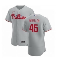 Men Philadelphia Phillies 45 Zack Wheeler Men Nike Gray Road 2020 Authentic Player MLB Jersey Men Philadelphia Phillies 45 Zack Wheeler Men Nike Gray Road 2020 Authentic Player MLB Jersey