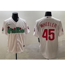 Men Philadelphia Phillies 45 Zack Wheeler White Phanatic Cool Base Stitched Jersey Men Philadelphia Phillies 45 Zack Wheeler White Phanatic Cool Base Stitched Jersey