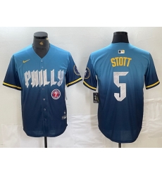 Men Philadelphia Phillies 5 Bryson Stott Blue 2024 City Connect Limited Stitched Jersey 5 Men Philadelphia Phillies 5 Bryson Stott Blue 2024 City Connect Limited Stitched Jersey 5