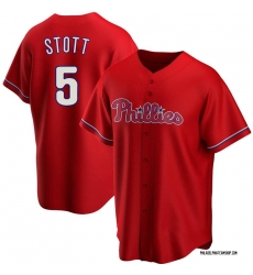 Men Philadelphia Phillies 5 Bryson Stott Red Cool base Stitched Jersey Men Philadelphia Phillies 5 Bryson Stott Red Cool base Stitched Jersey