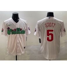 Men Philadelphia Phillies 5 Bryson Stott White Phanatic Cool Base Stitched Jersey Men Philadelphia Phillies 5 Bryson Stott White Phanatic Cool Base Stitched Jersey