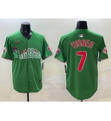 Men Philadelphia Phillies 7 Trea Turner Green Phanatic Limited Stitched Jersey Men Philadelphia Phillies 7 Trea Turner Green Phanatic Limited Stitched Jersey
