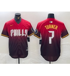 Men Philadelphia Phillies 7 Trea Turner Red 2024 City Connect Limited Stitched Jersey 1 Men Philadelphia Phillies 7 Trea Turner Red 2024 City Connect Limited Stitched Jersey 1
