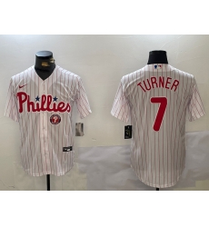 Men Philadelphia Phillies 7 Trea Turner White Cool Base Stitched Jersey 2 Men Philadelphia Phillies 7 Trea Turner White Cool Base Stitched Jersey 2