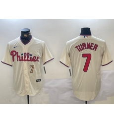 Men Philadelphia Phillies 7 Trea Turner gream Cool Base Stitched Jersey 1 Men Philadelphia Phillies 7 Trea Turner gream Cool Base Stitched Jersey 1