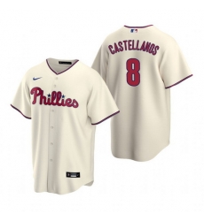 Men Philadelphia Phillies 8 Nick Castellanos Cream Cool Base Stitched Jerse Men Philadelphia Phillies 8 Nick Castellanos Cream Cool Base Stitched Jerse