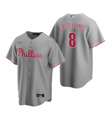 Men Philadelphia Phillies 8 Nick Castellanos Grey Cool Base Stitched Jerse Men Philadelphia Phillies 8 Nick Castellanos Grey Cool Base Stitched Jerse