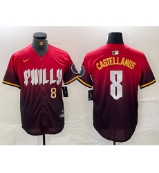 Men Philadelphia Phillies 8 Nick Castellanos Red 2024 City Connect Limited Stitched Jersey 2 Men Philadelphia Phillies 8 Nick Castellanos Red 2024 City Connect Limited Stitched Jersey 2