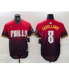 Men Philadelphia Phillies 8 Nick Castellanos Red 2024 City Connect Limited Stitched Jersey 3 Men Philadelphia Phillies 8 Nick Castellanos Red 2024 City Connect Limited Stitched Jersey 3