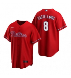 Men Philadelphia Phillies 8 Nick Castellanos Red Cool Base Stitched Jerse Men Philadelphia Phillies 8 Nick Castellanos Red Cool Base Stitched Jerse
