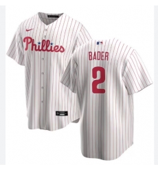 Men Philadelphia Phillies Harrison Bader #2 White Home Limited Stitched Jersey Men Philadelphia Phillies Harrison Bader #2 White Home Limited Stitched Jersey
