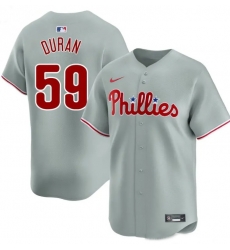 Men Philadelphia Phillies Jhoan Duran #59 Gray Limited Cool Base Away Men Philadelphia Phillies Jhoan Duran #59 Gray Limited Cool Base Away
