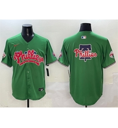 Men Philadelphia Phillies Team Big Logo Green Phanatic Limited Stitched Jersey Men Philadelphia Phillies Team Big Logo Green Phanatic Limited Stitched Jersey