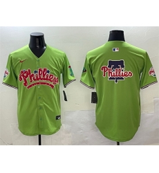 Men Philadelphia Phillies Team Big Logo Light Green Phanatic Limited Stitched Jersey