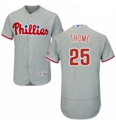Mens Majestic Philadelphia Phillies 25 Jim Thome Grey Road Flex Base Authentic Collection MLB Jersey Mens Majestic Philadelphia Phillies 25 Jim Thome Grey Road Flex Base Authentic Collection MLB Jersey