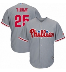 Mens Majestic Philadelphia Phillies 25 Jim Thome Replica Grey Road Cool Base MLB Jersey Mens Majestic Philadelphia Phillies 25 Jim Thome Replica Grey Road Cool Base MLB Jersey