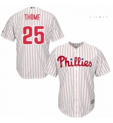 Mens Majestic Philadelphia Phillies 25 Jim Thome Replica WhiteRed Strip Home Cool Base MLB Jersey Mens Majestic Philadelphia Phillies 25 Jim Thome Replica WhiteRed Strip Home Cool Base MLB Jersey