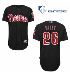 Mens Majestic Philadelphia Phillies 26 Chase Utley Authentic Black Cool Base MLB Jersey Mens Majestic Philadelphia Phillies 26 Chase Utley Authentic Black Cool Base MLB Jersey
