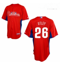 Mens Majestic Philadelphia Phillies 26 Chase Utley Authentic Red 2011 Cool Base BP MLB Jersey Mens Majestic Philadelphia Phillies 26 Chase Utley Authentic Red 2011 Cool Base BP MLB Jersey