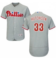 Mens Majestic Philadelphia Phillies 33 Drew Hutchison Grey Road Flex Base Authentic Collection MLB Jersey Mens Majestic Philadelphia Phillies 33 Drew Hutchison Grey Road Flex Base Authentic Collection MLB Jersey