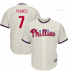 Mens Majestic Philadelphia Phillies 7 Maikel Franco Replica Cream Alternate Cool Base MLB Jersey Mens Majestic Philadelphia Phillies 7 Maikel Franco Replica Cream Alternate Cool Base MLB Jersey