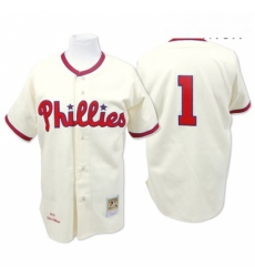 Mens Mitchell and Ness Philadelphia Phillies 1 Richie Ashburn Authentic Cream Throwback MLB Jersey Mens Mitchell and Ness Philadelphia Phillies 1 Richie Ashburn Authentic Cream Throwback MLB Jersey