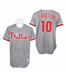 Mens Mitchell and Ness Philadelphia Phillies 10 Darren Daulton Authentic Grey Throwback MLB Jersey Mens Mitchell and Ness Philadelphia Phillies 10 Darren Daulton Authentic Grey Throwback MLB Jersey